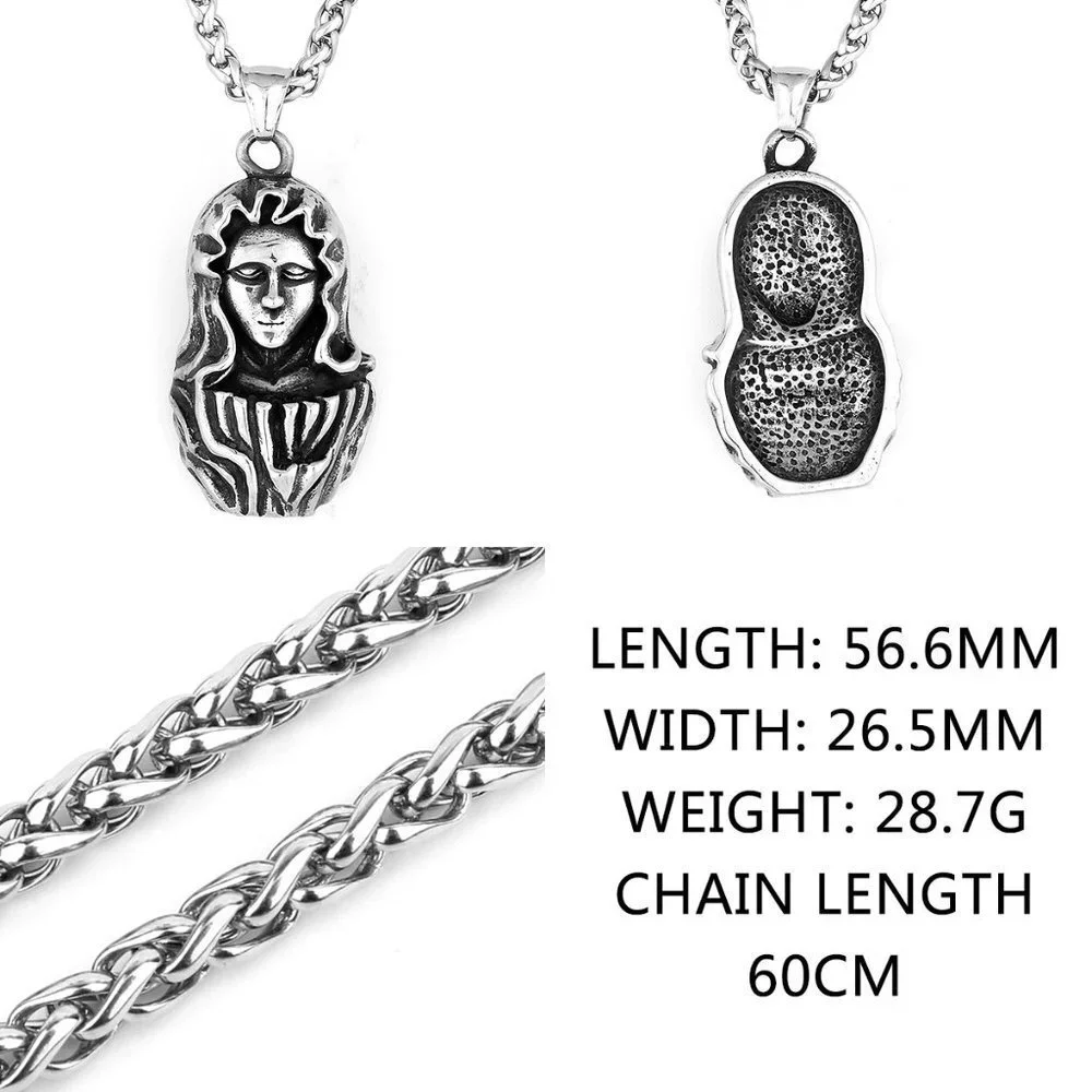❤️Virgin Mary Stainless Steel Unisex Pendant Necklace, GP1231473
